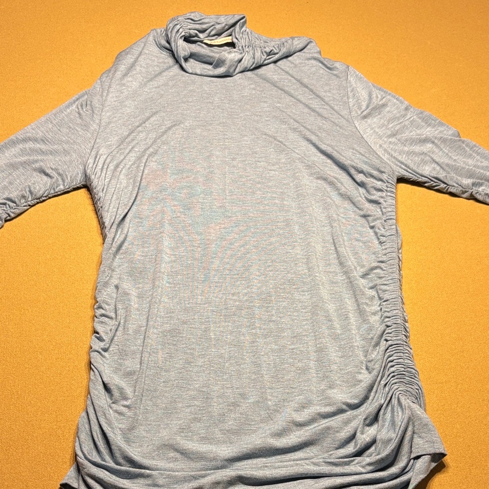 Soft Surroundings Light Gray Ruched Blouse